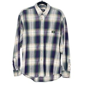 Salty Dog Mens Vintage Retro Y2K Long Sleeve‎ Plain Normcore Button Down Large